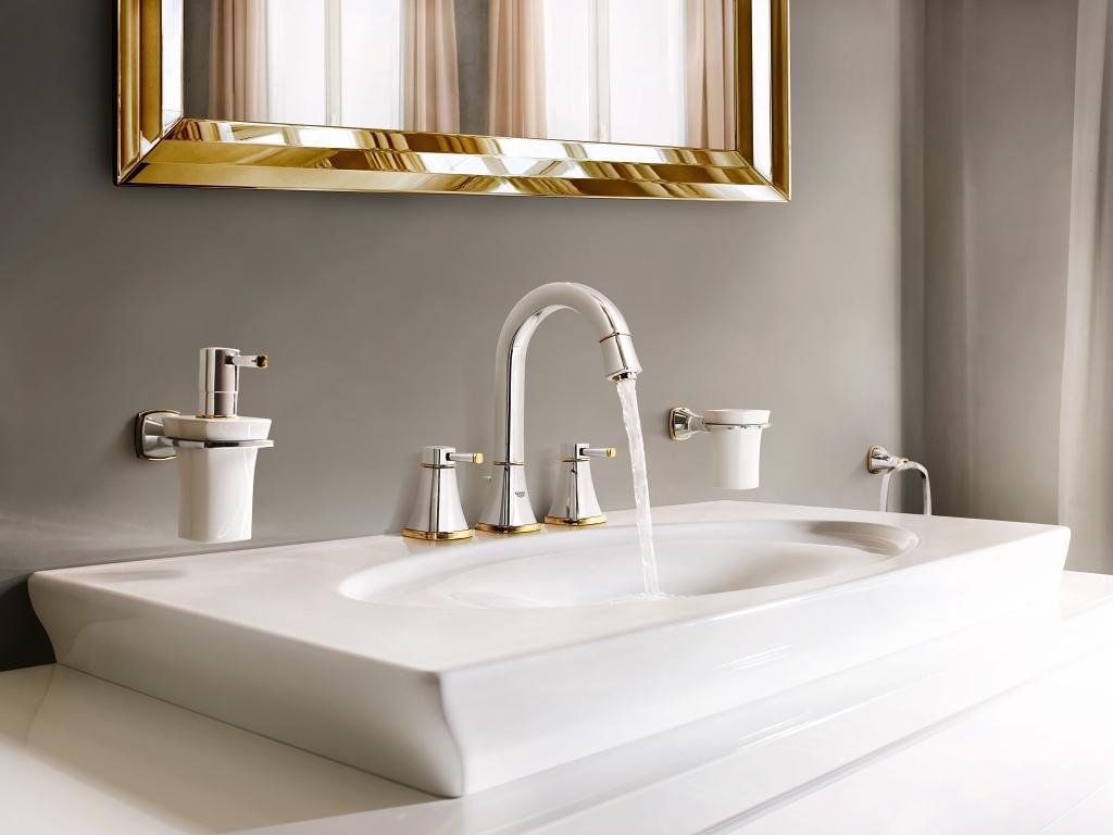Premium Countertop Wash Basin with Gold Faucet in Ahmedabad | Aqua